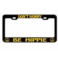 thumbnail image 1 of Don't Worry Be Hippie Style Metal License Plate Frame Personalized/Car Accessories Car Tag Holder Cover (Black/Yellow), 1 of 2