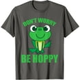 thumbnail image 1 of Don't Worry Be Hoppy Cute Crazy Frog Unisex T-Shirt for Men Women Kids,Charcoal Color,Size YXS, 1 of 5