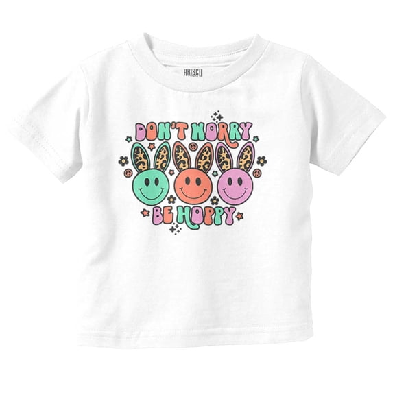 Don't Worry Be Hoppy Easter Bunny Youth T Shirt Tee Girls Infant Toddler Brisco Brands 5T