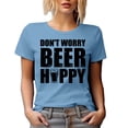 thumbnail image 1 of Don't Worry, Beer Happy, Drinker or Drinking Pun, Baby Blue T-Shirt, Small, 1 of 5