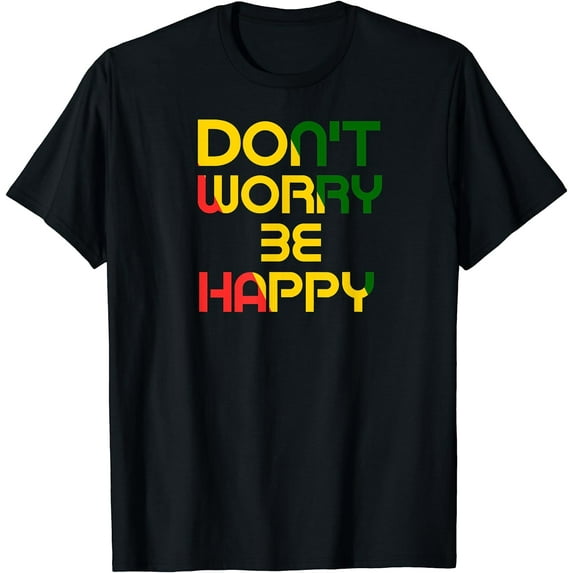 Don't Worry But Be Happy Rasta Reggae Jamaica Theme T-Shirt