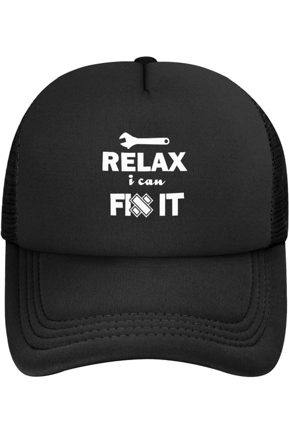 Don't Worry I Can Fix It Baseball Hat Classic Solid Color Adjustable Mesh Baseball Cap for Men Women Black