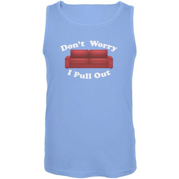 Don't Worry I Pull Out Carolina Blue Adult Tank Top - Large