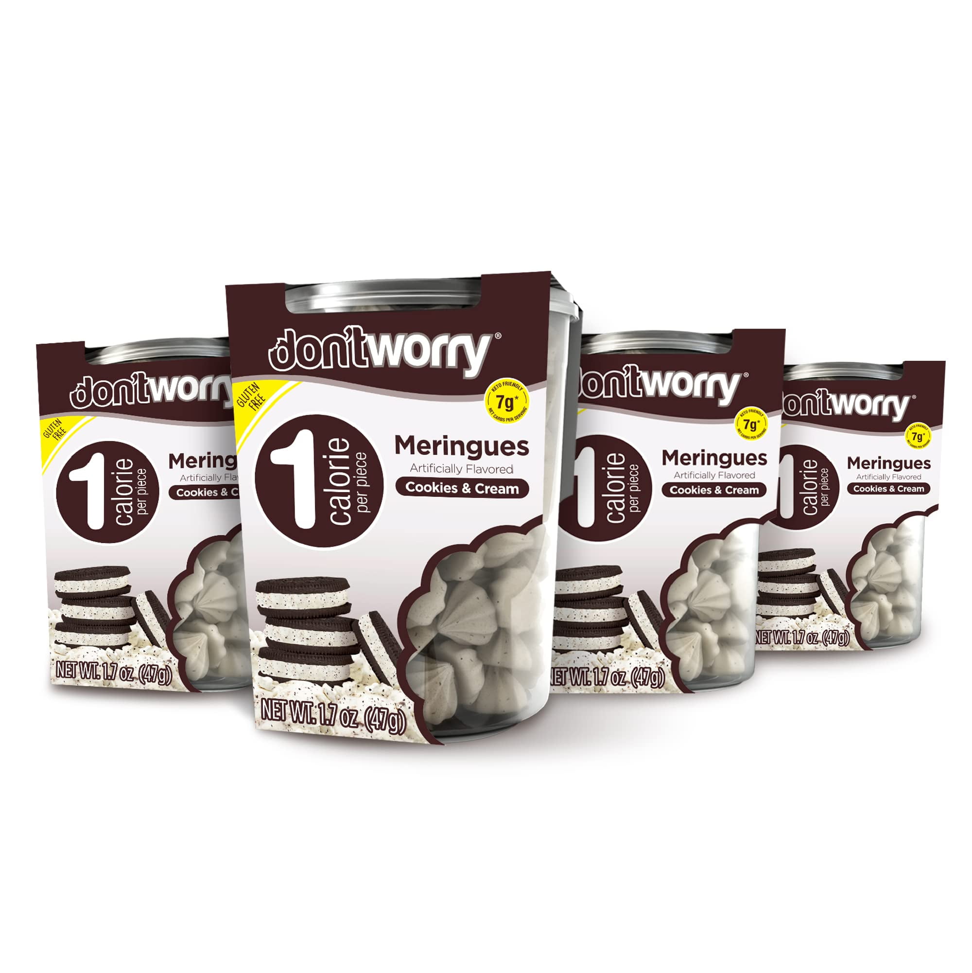 Don't Worry Keto Friendly TMA3 Meringue Cookies Cookies & Cream, Only