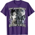 thumbnail image 1 of Don't Worry Kitten Daddy's here Alpha Wolf Father Grandpa Unisex T-Shirt for Men Women Kids Toddler,Purple Color,Size L, 1 of 5