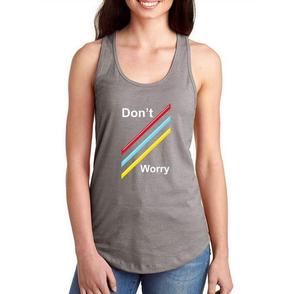Don't Worry Lines Racerback Tank Women -Image by Shutterstock, Female XX-Large