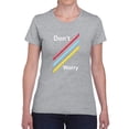 thumbnail image 1 of Don't Worry Lines Shaped T-Shirt Women -Image by Shutterstock, Female Medium, 1 of 4