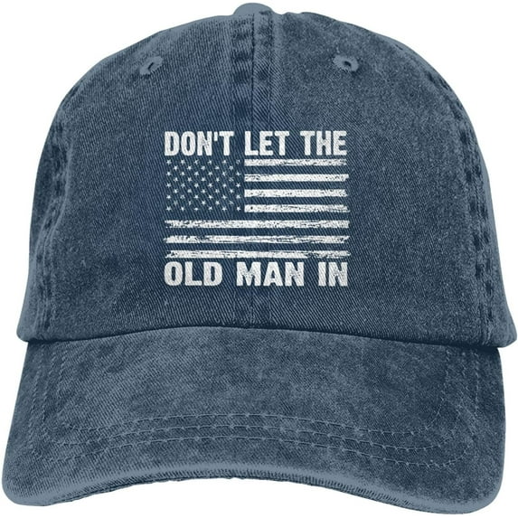 Don't let The Old Man in Vintage American Flag Hat Retro Caps Men Women