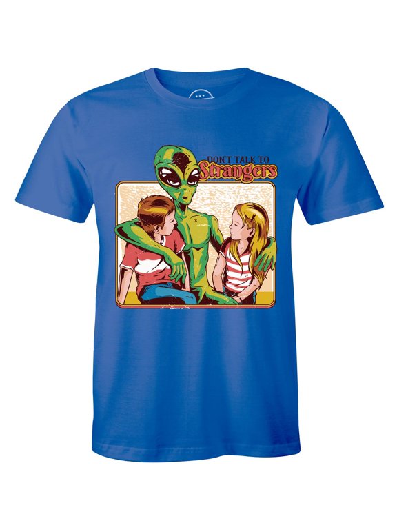 Don't talk to Stranger Funny Ufo Green Alien Retro Vintage Men's Gift T-Shirt