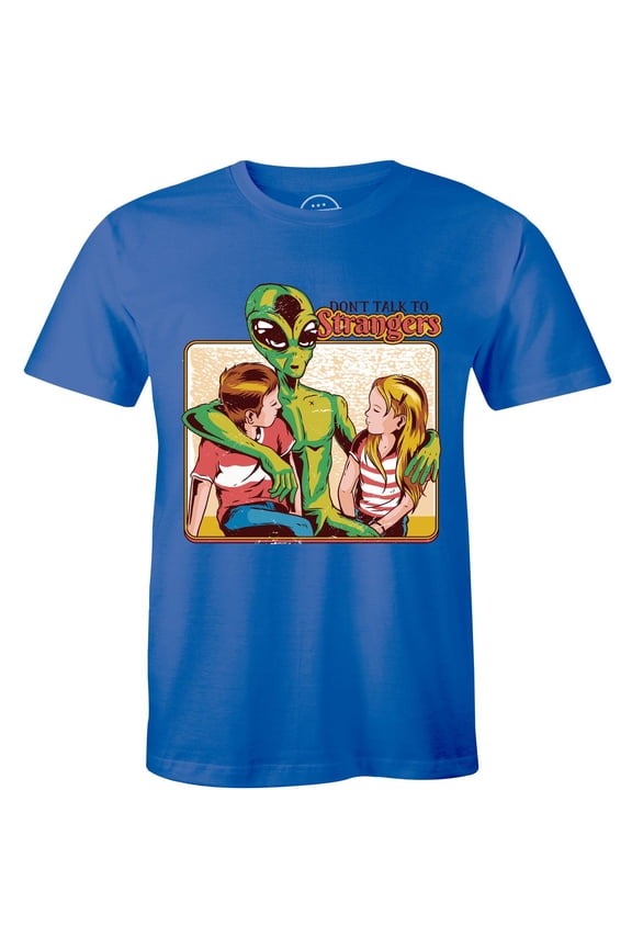 Don't talk to Stranger Funny Ufo Green Alien Retro Vintage Men's Gift T-Shirt