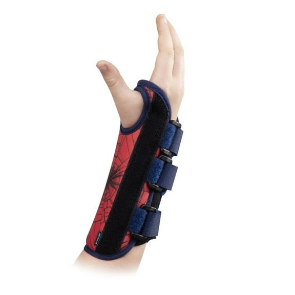 DonJoy Advantage Comfort Wrist Brace for Youth/Kids Featuring Marvels Captain America, Spider-Man to aid sprains strains support tendonitis carpal tunnel - Spider-Man XX-Small - Left