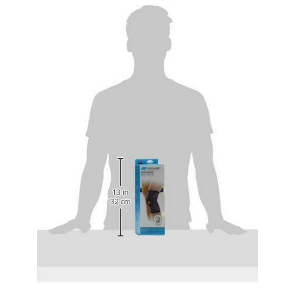 DonJoy Advantage DA161KS02-BLK-S Deluxe Elastic Knee for Sprains, Strains, Swelling, Soreness, Arthritis, Knee Cap Support, Black, Small fits 13" to 14"