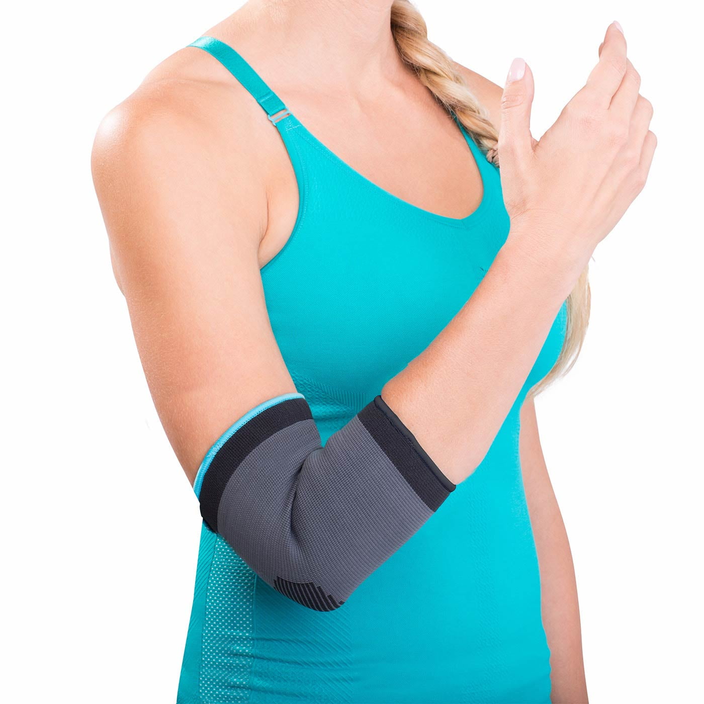 donjoy advantage da161es01-tan-xl elastic elbow sleeve for strains, sprains, swelling, panels for free movement, tan, xl fits 12", 14"