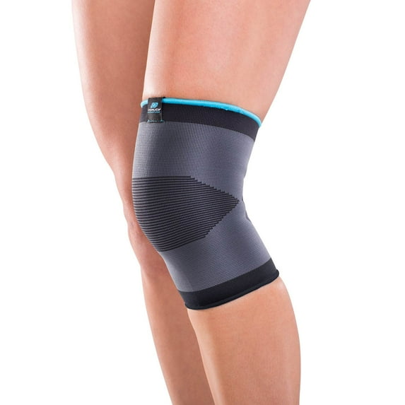 donjoy advantage da161ks01-pnk-xl slip-on elastic knee sleeve for sprains, strains, swelling, soreness, pink, xl fits 17" to 19"