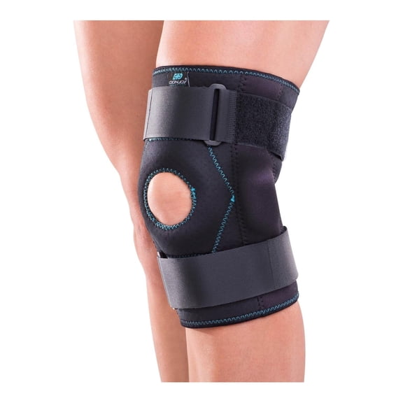 DonJoy Advantage Stabilizing Hinged Knee Wrap Large/Extra Large with Removable Aluminum Hinges and Adjustable Straps for sprains, strains, and mild arthritis (Black)