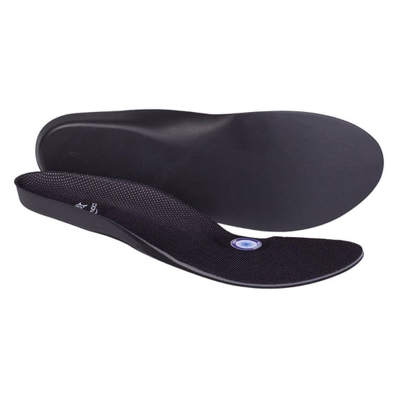 DonJoy Arch Rival Pre-Fabricated Silver-Coated Fibers Woven Orthotic Inserts Pair with Elevated Heel (Size F, Black)