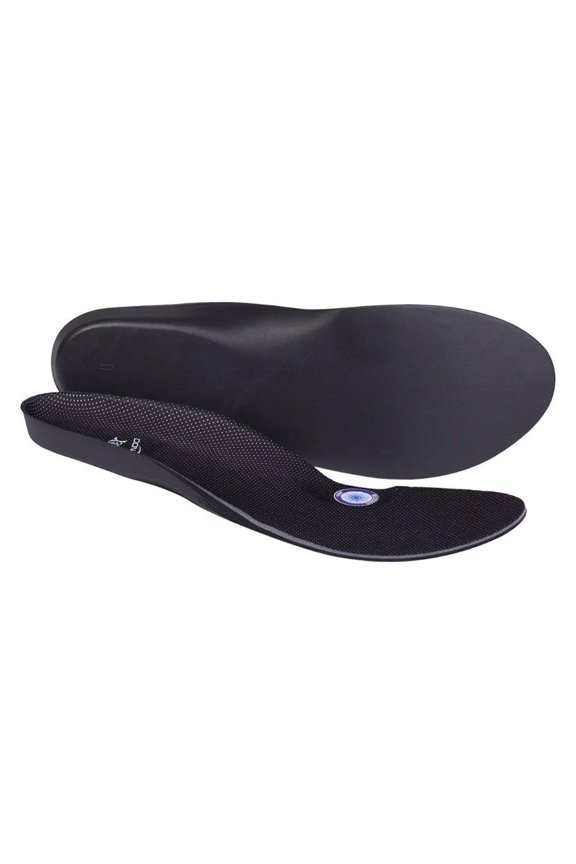 DonJoy Arch Rival Pre-Fabricated Silver-Coated Fibers Woven Orthotic Inserts Pair with Elevated Heel (Size F, Black)
