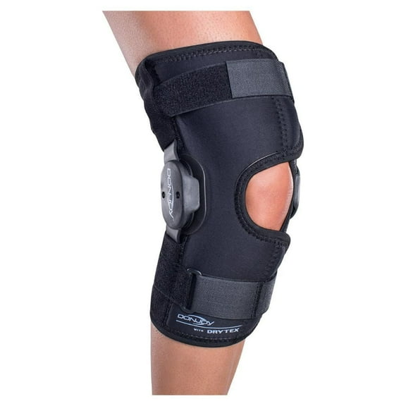 DonJoy Deluxe Breathable Drytex Hinged Knee Wrap with Open Popliteal Design for Compression and Knee Support (Medium)