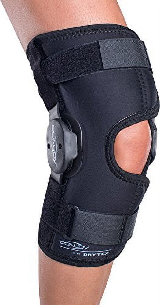 DonJoy Deluxe Hinged Knee Brace, Drytex Wrap Around, Open Popliteal, X-Small