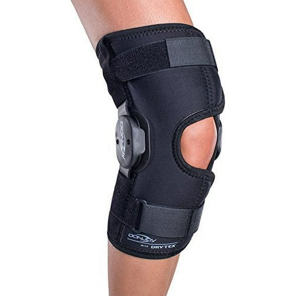 DonJoy Deluxe Hinged Knee Brace, Drytex Wrap Around, Open Popliteal, X-Small