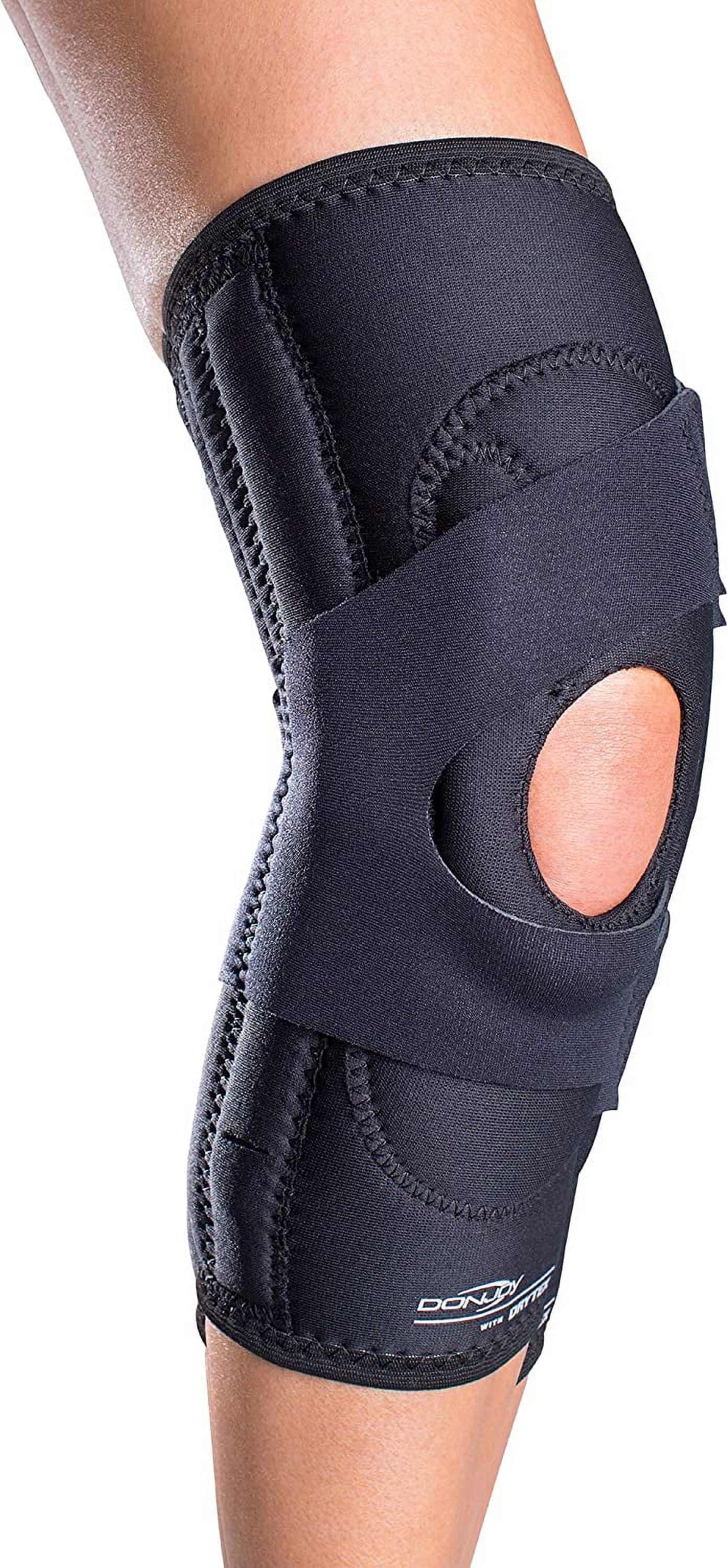 DonJoy Drytex Lateral J Buttress Universal Design Patella Knee Support Brace with Aluminum Hinge for Right Leg (Large, Black)