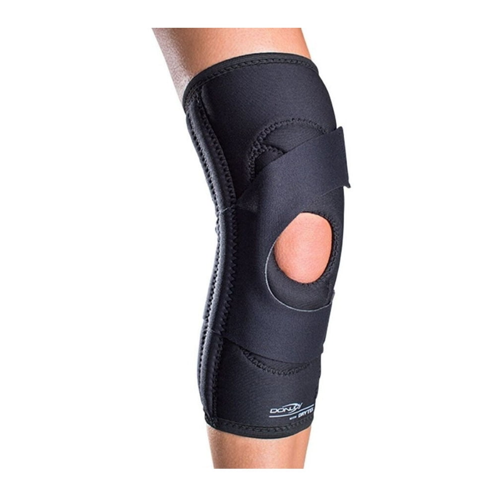 DonJoy Lateral J Patella Knee Support Brace with Drytex Construction and Lateral to Medial Straps (XL, Without Hinge, Right Leg)