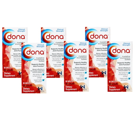 Dona Crystalline Glucosamine Sulfate 750 Mg, 60 Count - Pack of 6