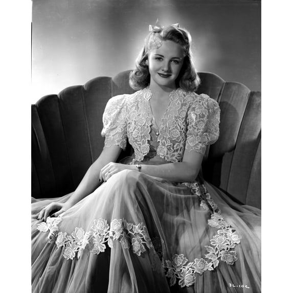 Dona Lee on an Embroidered Top sitting in Black and White Photo Print (24 x 30)