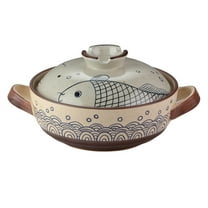 Donabe Ceramic Casserole Cocotte, Japanese Clay Pot Hot Pot, Slow Cooker, Heat Resistant Nutritious Saucepan Soup Pot