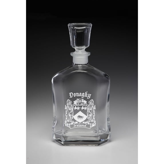 Donaghy Irish Coat of Arms Whiskey Decanter (Sand Etched)