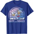 thumbnail image 1 of Donald And Daisy Lined Portrait DTG Print Unisex T-Shirt,Royal Blue Color,Size 4XL, 1 of 5