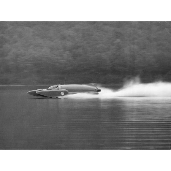Art.com Donald Campbell in Bluebird K7, Coniston Water, Cumbria, 1958 Photographic Print, 24" x 18"