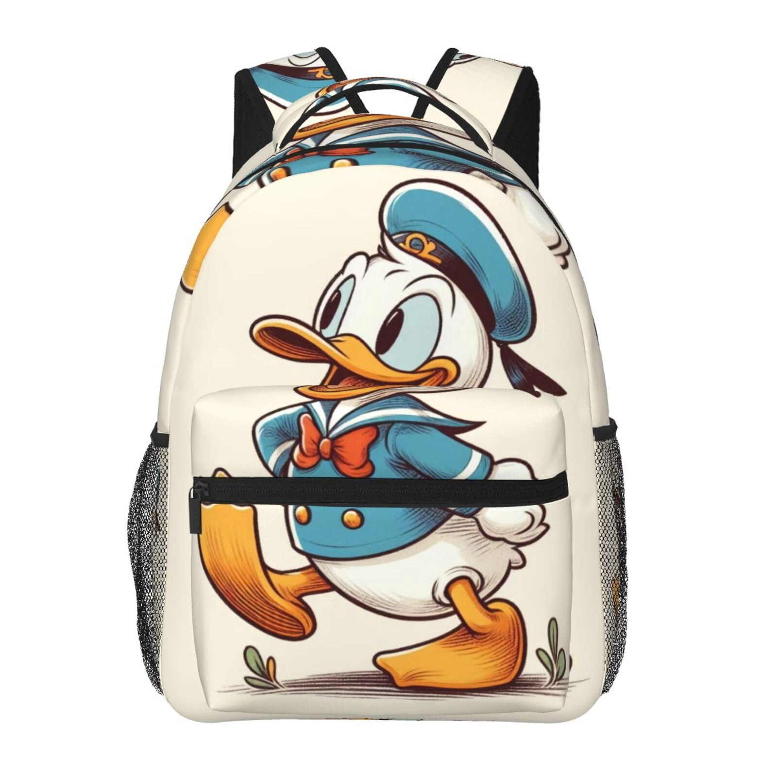 Sac à Dos Canard Cartoon – Sac École Ado, Taille 43x32x14 Cm, Tissu Doux, Multicolore, Poches Multiples, Style Kawaii - 3