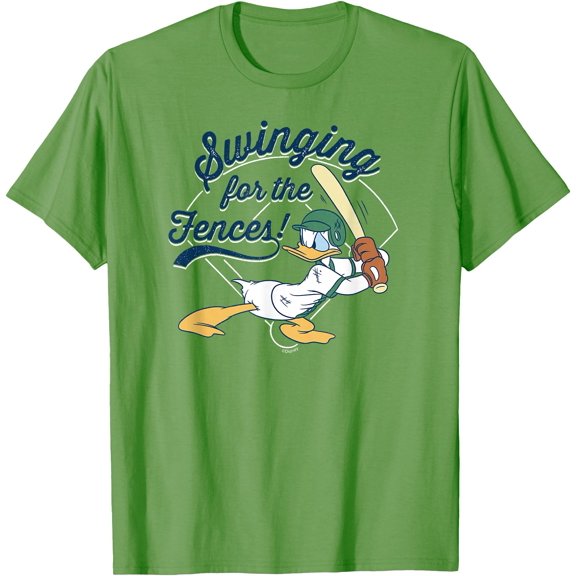 Donald Duck Baseball Swinging DTG Print Unisex T-Shirt