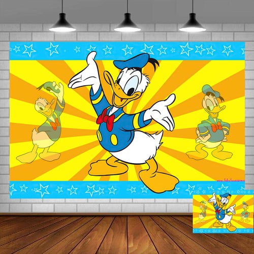 Donald Duck Birthday Banner Party Decorations Backdrop Photo Background Wall Decor Party Supplies