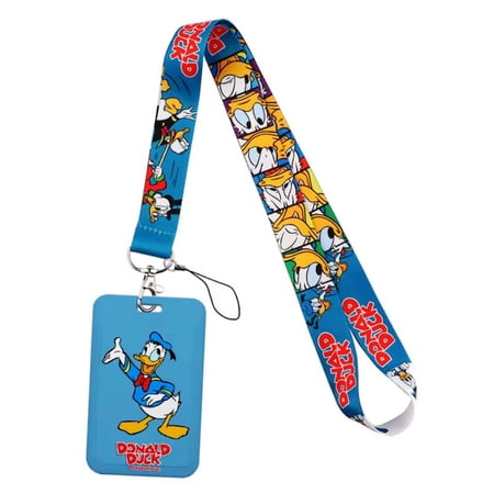 Donald Duck Cartoon Character Themed Lanyard With ID Holder Keychain