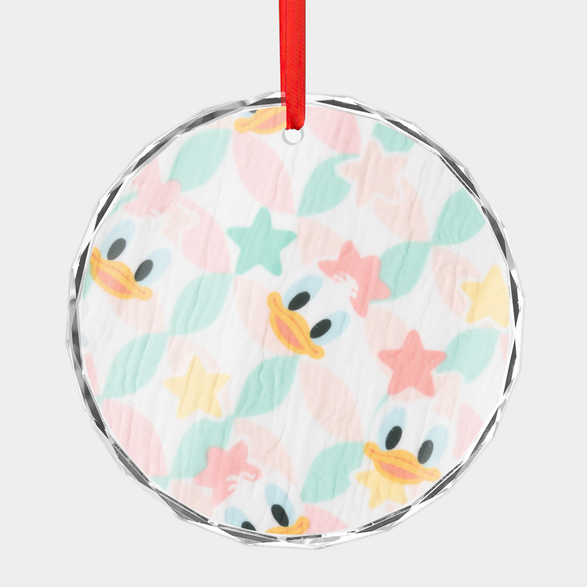Donald Duck Crystal Glass Christmas Ornaments, Transparent Glass Christmas Ornaments, Suitable ...