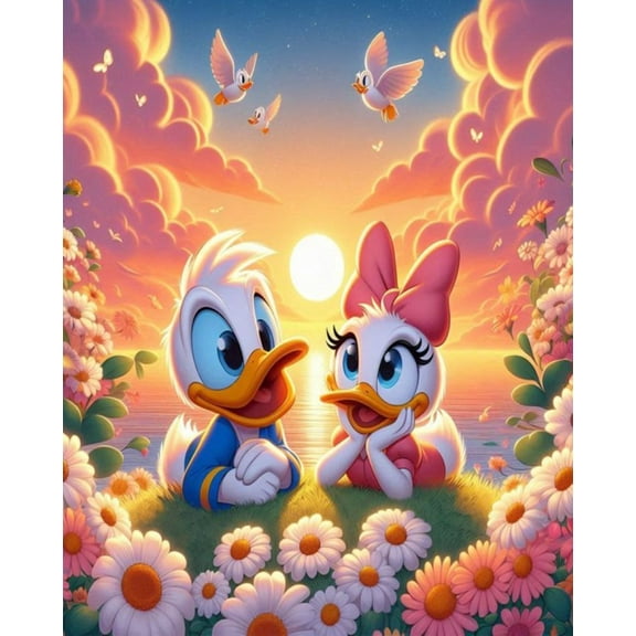 Donald Duck Diamond Art Painting Kits - Full Drill Diamond Dots Paintings for Beginners, Round 5D Paint with Diamonds Pictures Gem DIY Adult Crafts 12x16inch