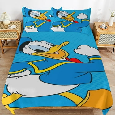 Donald Duck Duvet Cover Bedding Set Cartoon Print Soft Quilt Cover 3 Pieces, 1 Comforter Cover & 2 Pillowcases for Kids Teens Boys Girls Room Decor 86"x70"