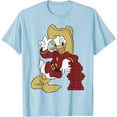 thumbnail image 1 of Donald Duck Firefighter Outfit DTG Print Unisex T-Shirt,Light Blue Color,Size YXS, 1 of 5
