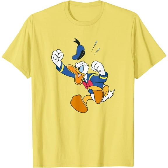 Donald Duck Fist of Anger DTG Print Unisex T-Shirt,Cornsilk Color,Size 3XL