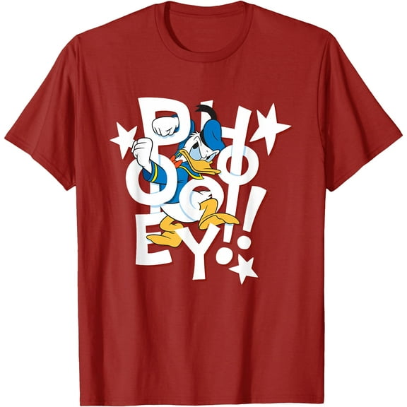 Donald Duck Phooey DTG Print Unisex T-Shirt,Cardinal Red Color,Size YXS