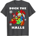 thumbnail image 1 of Donald Duck The Halls Holiday Christmas Portrait DTG Print Unisex T-Shirt,Dark Heather Grey Color,Size L, 1 of 5