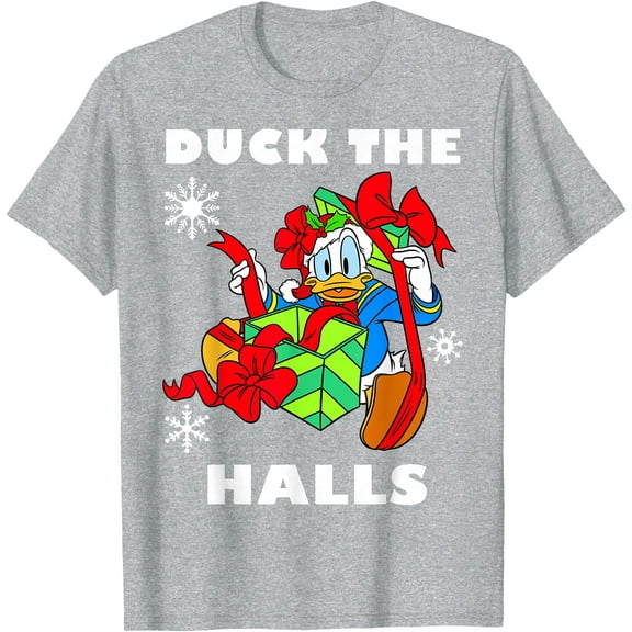 Donald Duck The Halls Holiday Christmas Portrait DTG Print Unisex T-Shirt