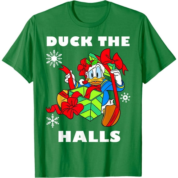 Donald Duck The Halls Holiday Christmas Portrait DTG Print Unisex T-Shirt