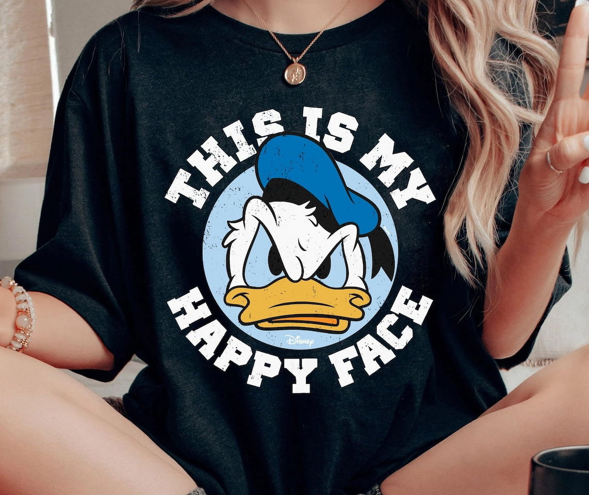 Donald Duck This Is My Happy Face Shirt, Vintage Grumpy Donald Disney ...