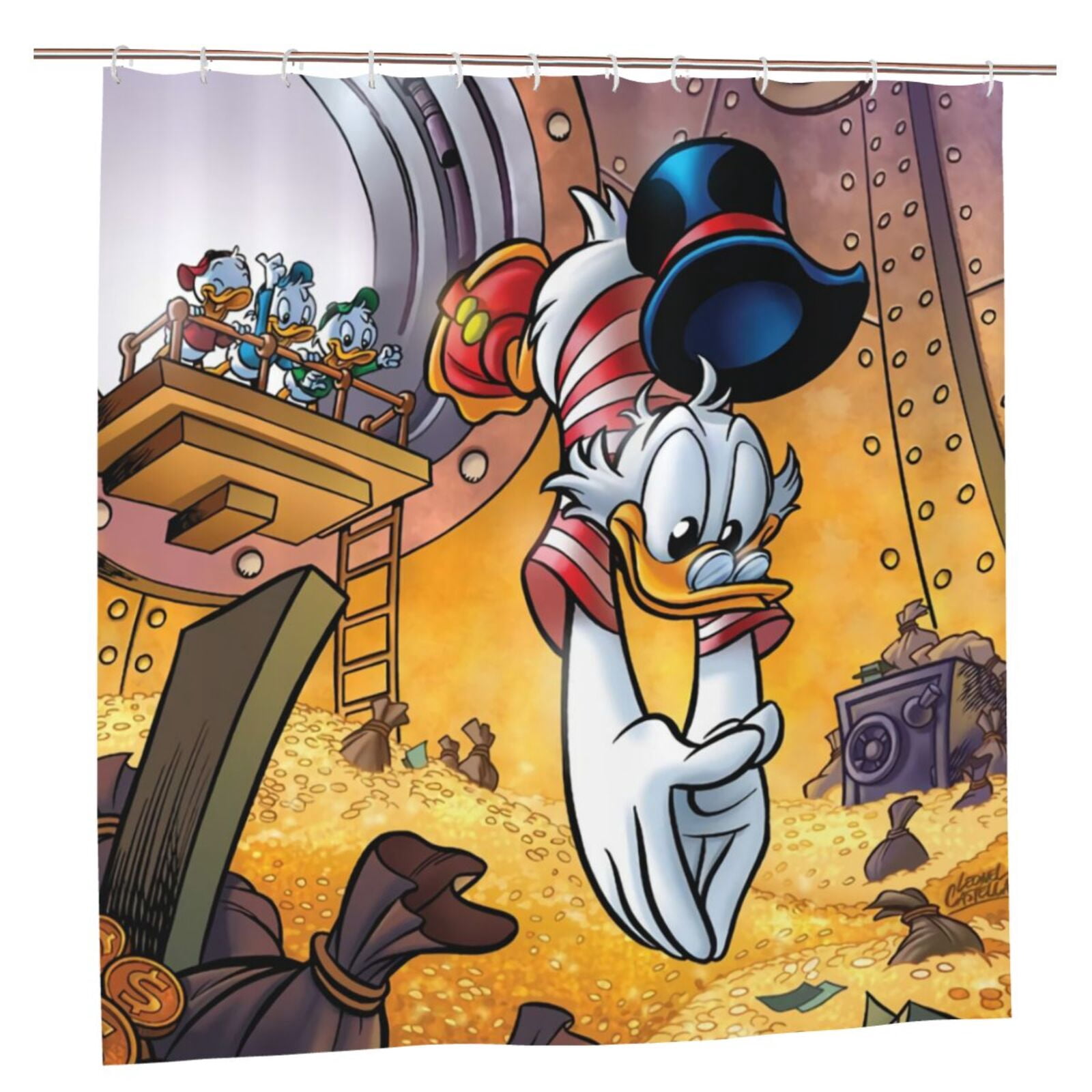 Donald Duck Waterproof Polyester Fabric Shower Curtain, Bathroom Decor, Shower Curtain Kit With ...