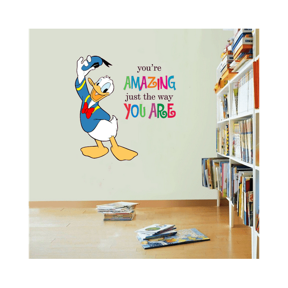 Minnie Goofy Daisy Porky Donald Duck Pluto You Are Amazing Tipping Hat Quote Cartoon Girls Boys Stickers Wall Decal Holiday Gift Decorating Birthday Ideas (10x10 inch)