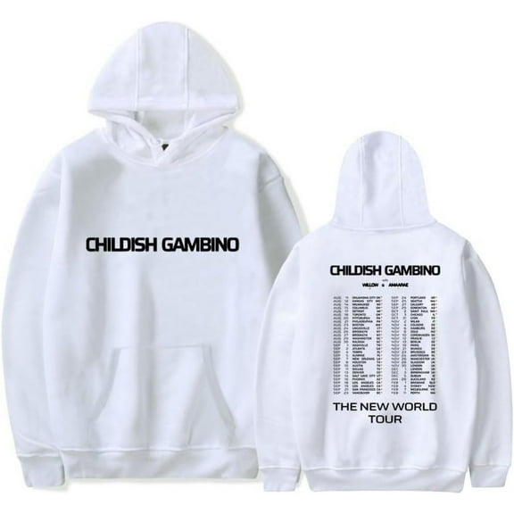 Donald Glover Childish Gambino The New World Tour Merch Hoodie Pockets Drawstring Unisex Hooded Sweatshirt Fashion Clothing