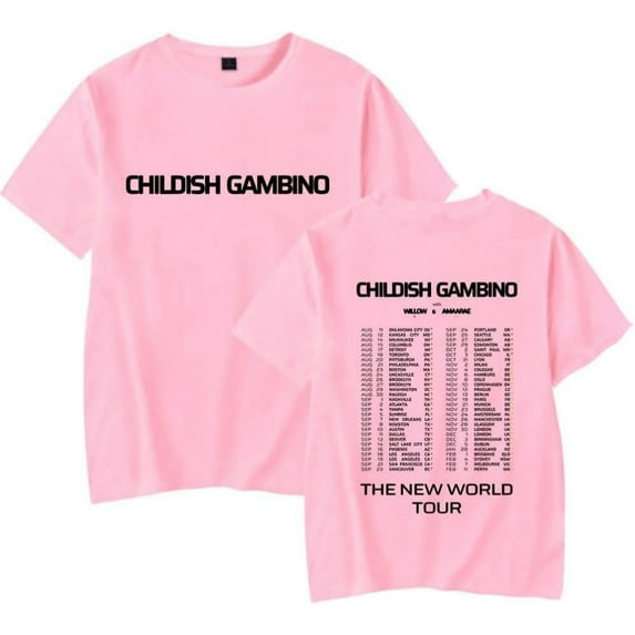Donald Glover Childish Gambino The New World Tour Merch Short Sleeve T-shirt Unisex Fashion Crew Neck Top